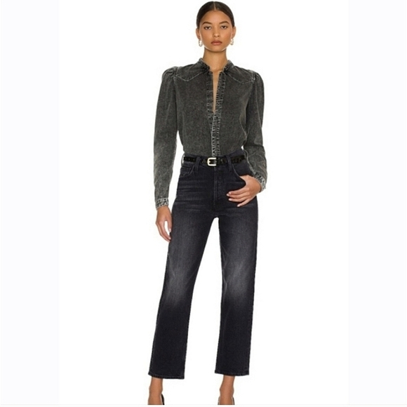 MOTHER Tomcat Jeans Black Straight Leg 24 - Picture 4 of 11